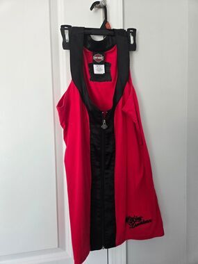 Vintage Harley-Davidson Red & Black Zip-Front Halter Top XL Bergen Harley NJ